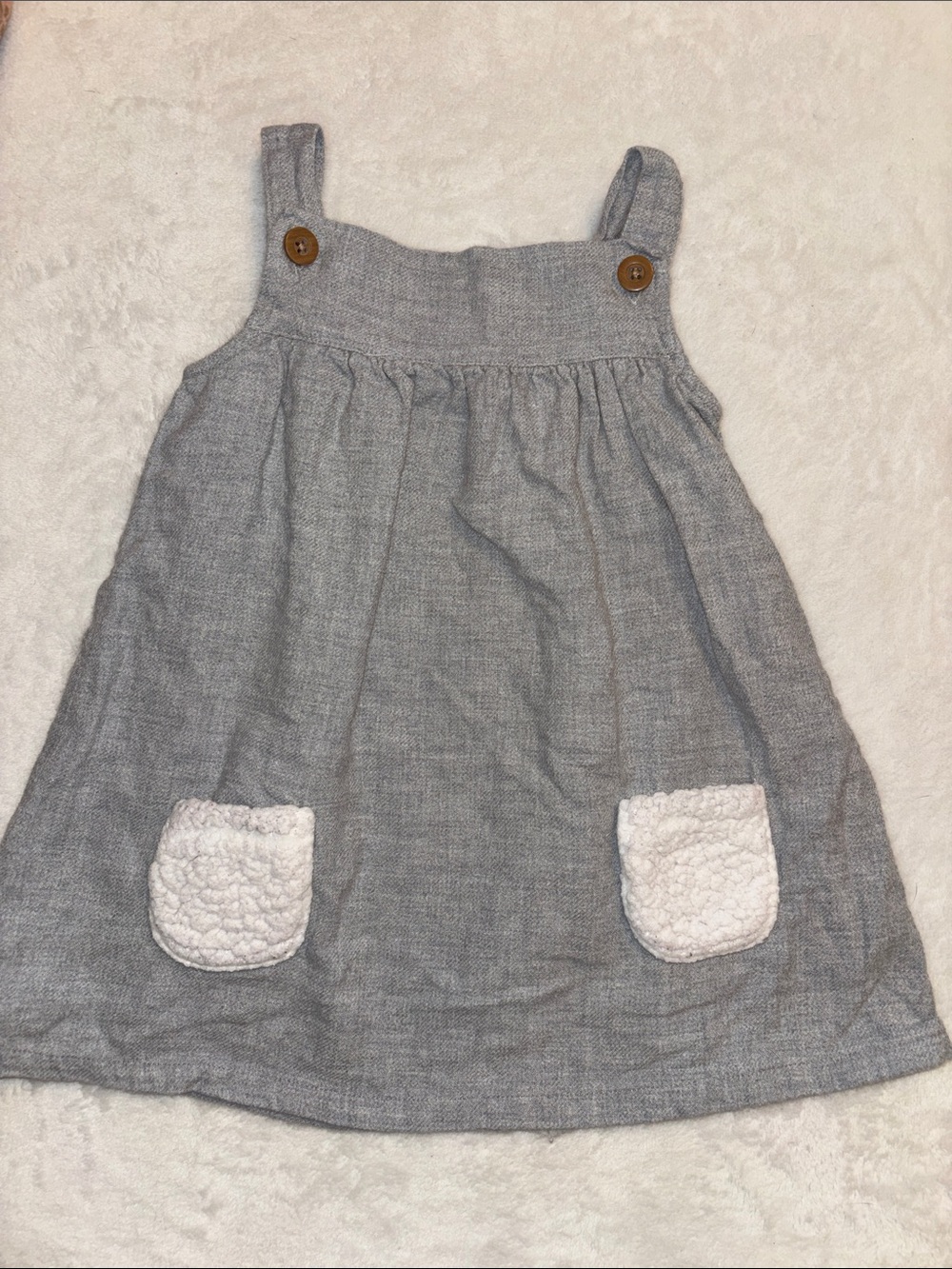 Carters gray Toddler Dress with Sherpa Pockets 18 month baby girl